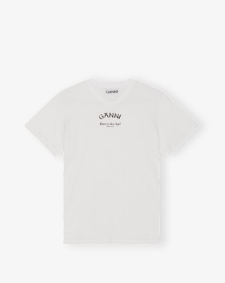 Camiseta Ganni blanca relajada